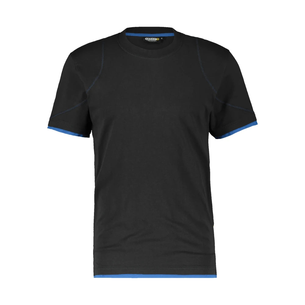Dassy Kinetic T-Shirt 190 G/M² Zwart Azuurblauw