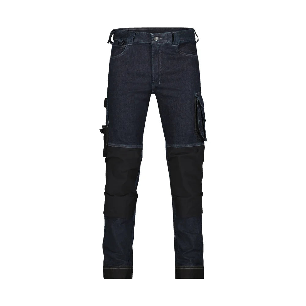 Dassy Kyoto Stretch Werkjeans Met Kniezakken 320 G/M² Jeansblauw Zwart