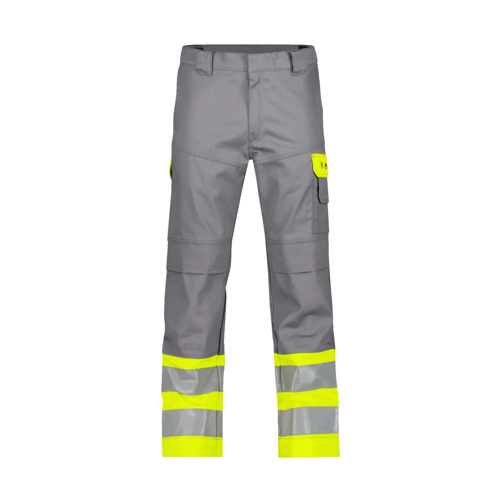 Dassy Lenox Multinorm Hogezichtbaarheidsbroek Met Kniezakken 290 G/M² Grafietgrijs Fluogeel