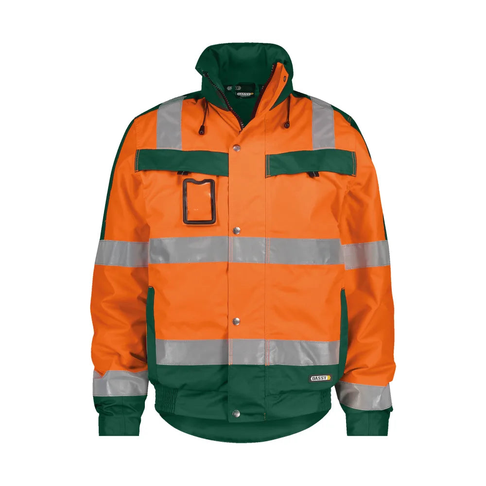 Dassy Lima Hogezichtbaarheidswinterjas 200 G/M² Fluo-Oranje Flessengroen