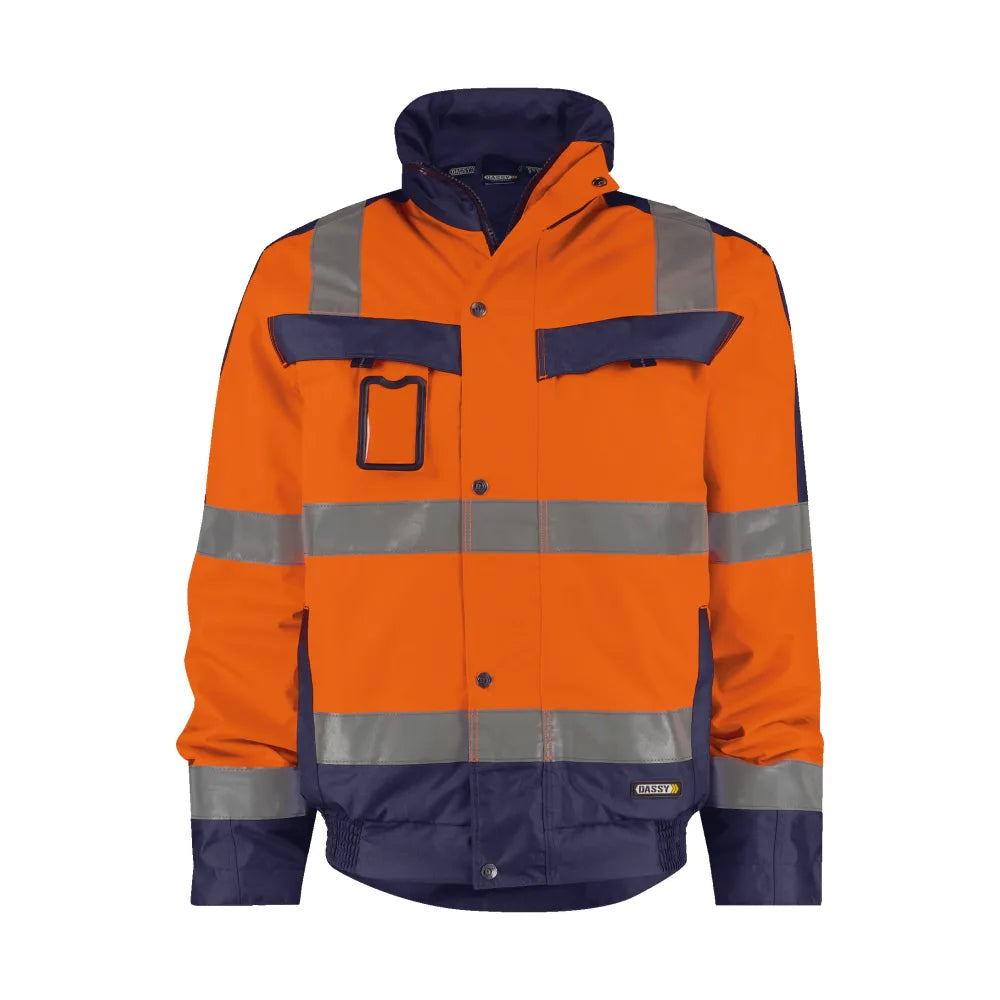 Dassy Lima Hogezichtbaarheidswinterjas 200 G/M² Fluo-Oranje Marineblauw