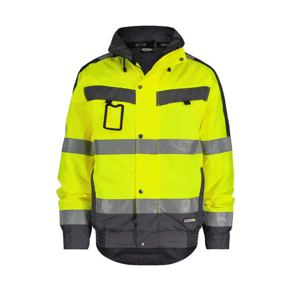 Dassy Lima Hogezichtbaarheidswinterjas 200 G/M² Fluogeel Cementgrijs