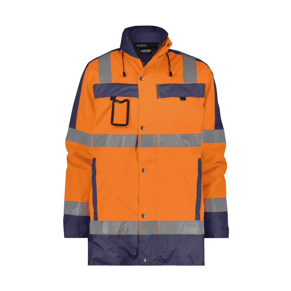 Dassy Limasol Hogezichtbaarheidswinterparka 200 G/M² Fluo-Oranje Marineblauw