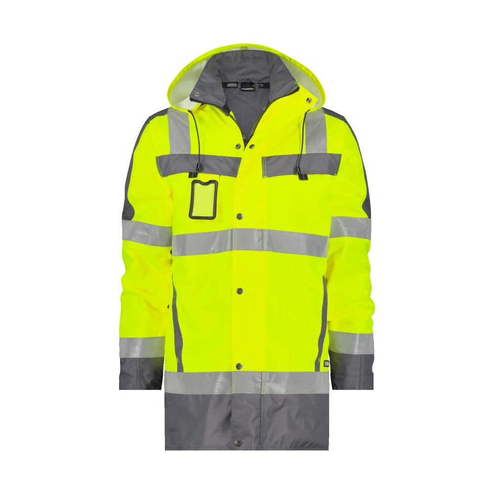 Dassy Limasol Hogezichtbaarheidswinterparka 200 G/M² Fluogeel Cementgrijs