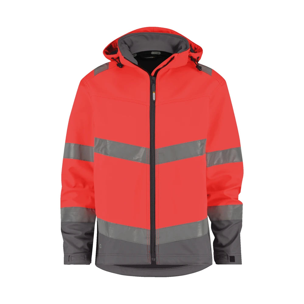 Dassy Malaga Hogezichtbaarheidssoftshelljas 280 G/M² Fluorood Cementgrijs