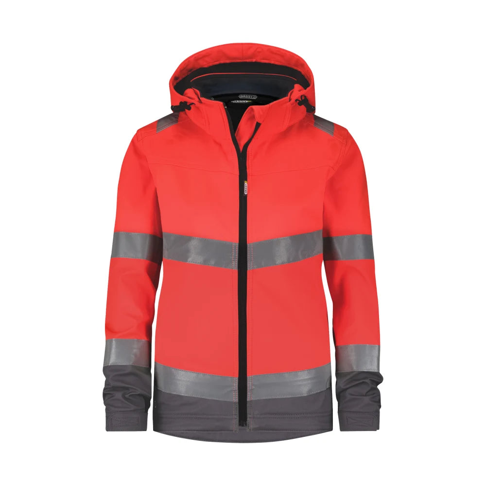 Dassy Malaga Women Hogezichtbaarheidssoftshelljas Voor Dames 280 G/M² Fluorood Cementgrijs