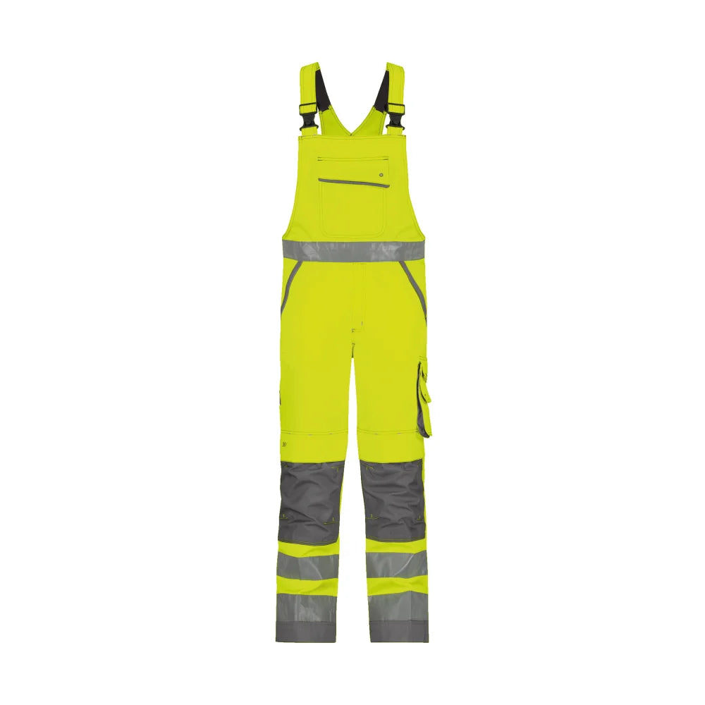 Dassy Malmedy Hogezichtbaarheidsbretelbroek Met Kniezakken 290 G/M² Fluogeel Cementgrijs