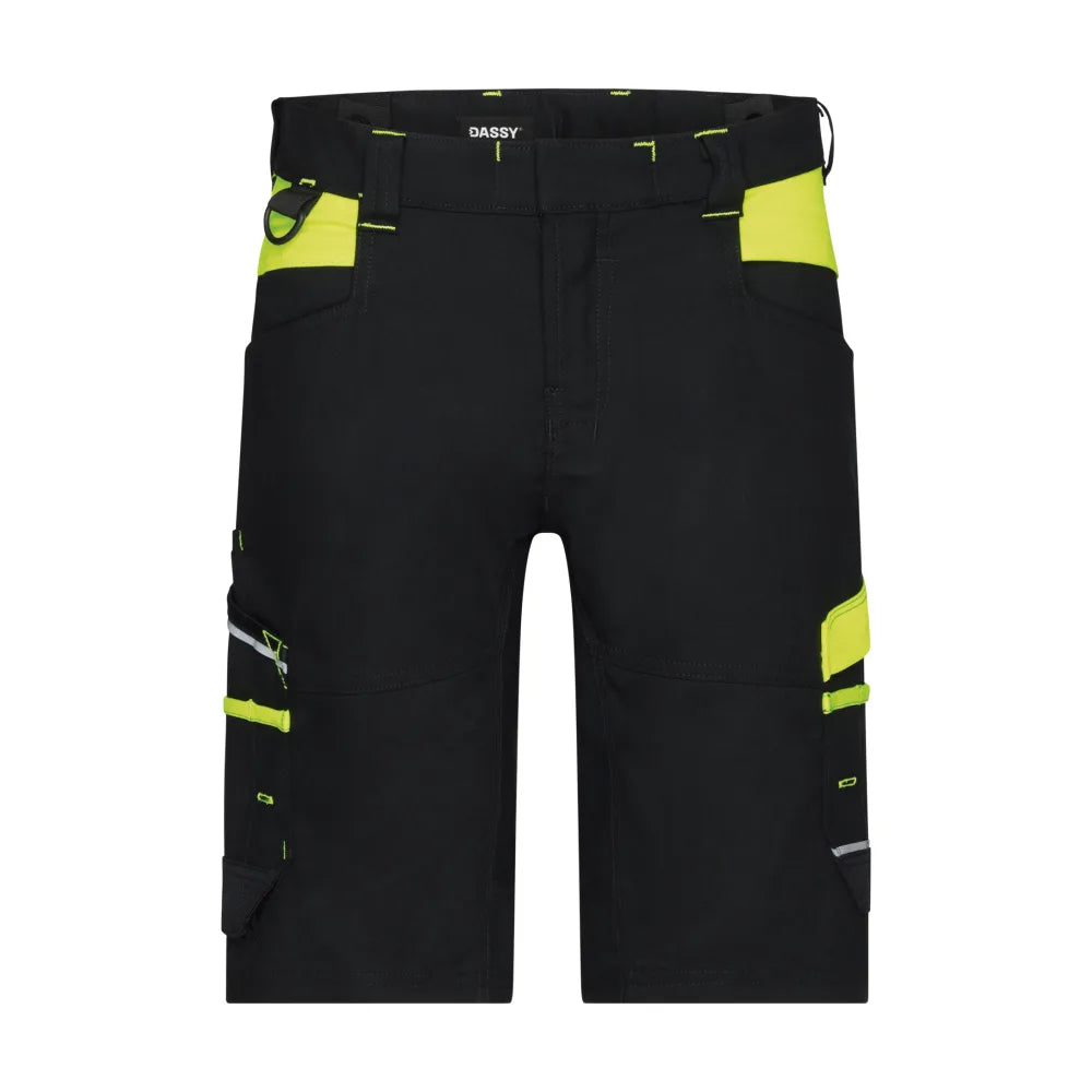 Dassy Manilla Women Werkshort Met Stretch Voor Dames 245 G/M² Zwart Fluogeel