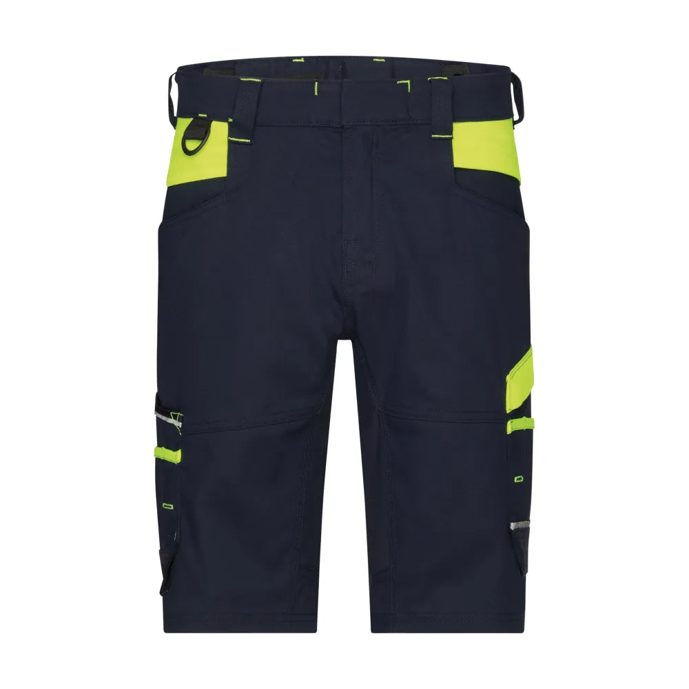 Dassy Manilla Women Werkshort Met Stretch Voor Dames 245 G/M² Nachtblauw Fluogeel