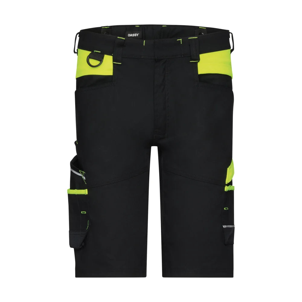 Dassy Manilla Werkshort Met Stretch 245 G/M² Zwart Fluogeel