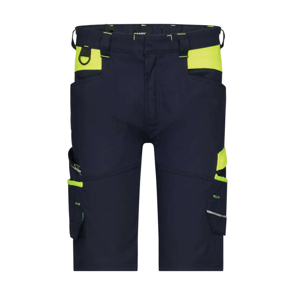 Dassy Manilla Werkshort Met Stretch 245 G/M² Nachtblauw Fluogeel