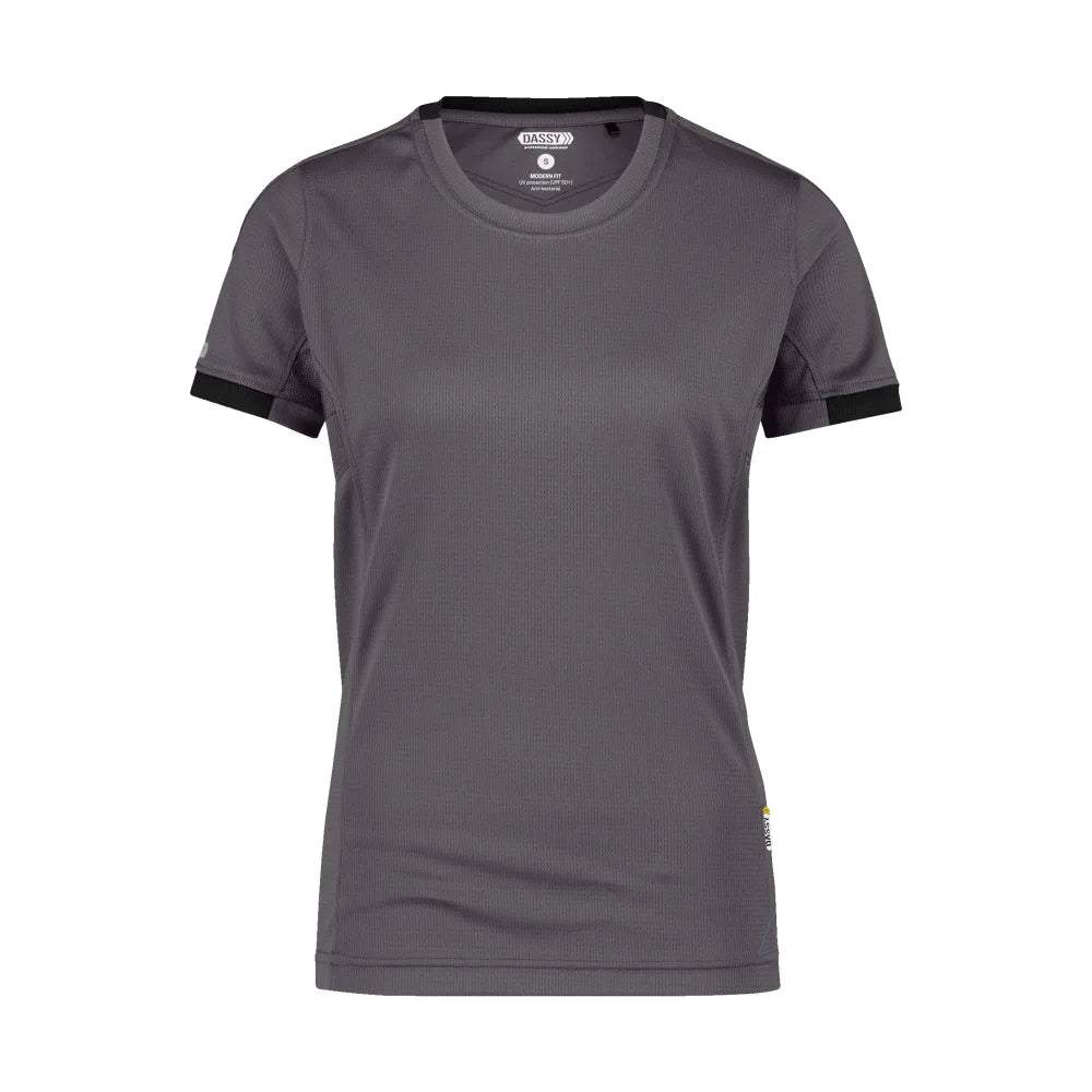 Dassy Nexus Women T-Shirt Voor Dames 140 G/M² Antracietgrijs Zwart