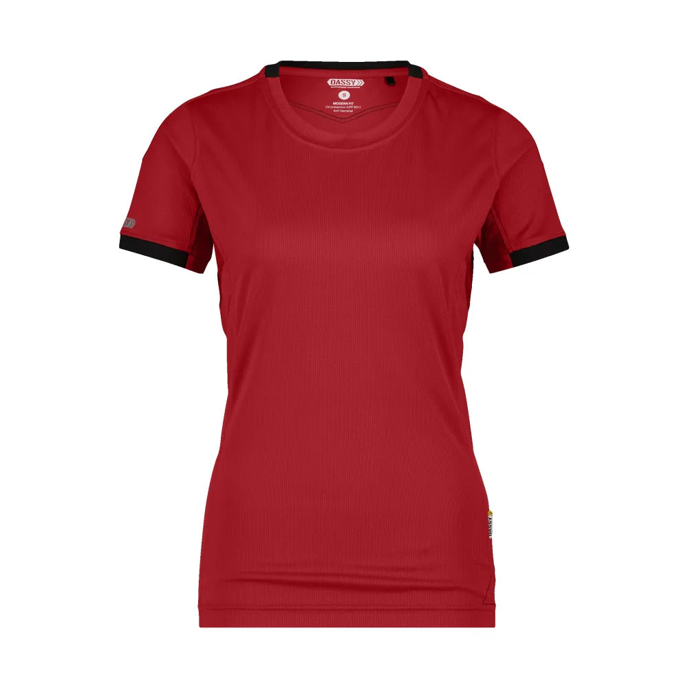 Dassy Nexus Women T-Shirt Voor Dames 140 G/M² Rood Zwart