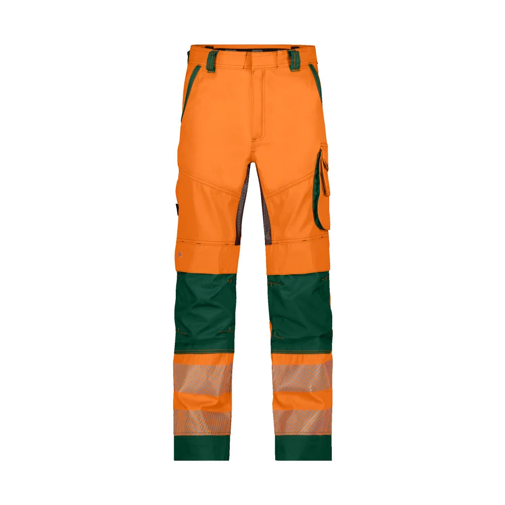 Dassy Odessa Zomer Hogezichtbaarheidsbroek Met Kniezakken 245 G/M² Fluo-Oranje Flessengroen