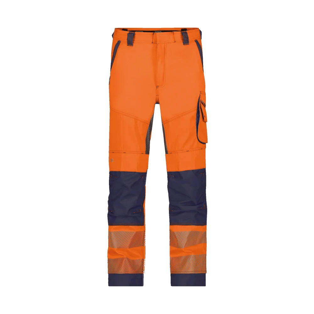 Dassy Odessa Zomer Hogezichtbaarheidsbroek Met Kniezakken 245 G/M² Fluo-Oranje Marineblauw