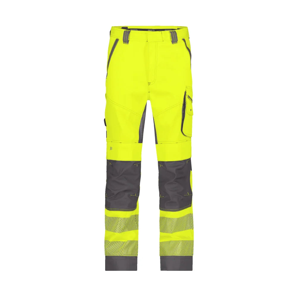 Dassy Odessa Zomer Hogezichtbaarheidsbroek Met Kniezakken 245 G/M² Fluogeel Cementgrijs