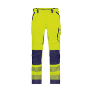 Dassy Odessa Zomer Hogezichtbaarheidsbroek Met Kniezakken 245 G/M² Fluogeel Marineblauw