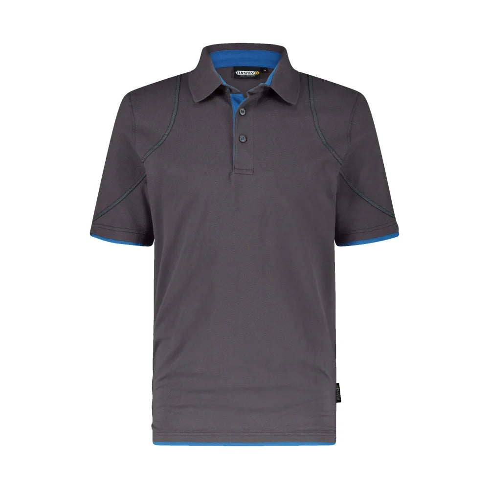 Dassy Orbital Polo 220 G/M² Antracietgrijs Azuurblauw