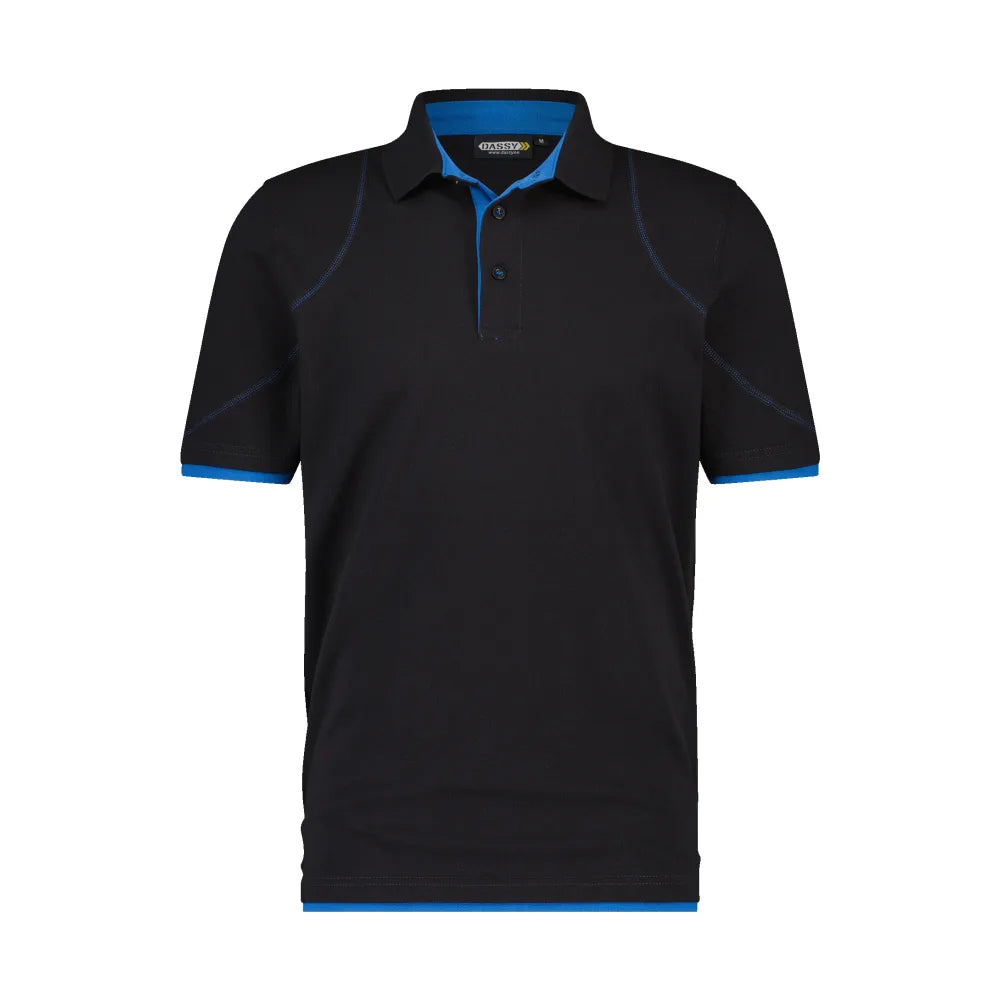 Dassy Orbital Polo 220 G/M² Zwart Azuurblauw
