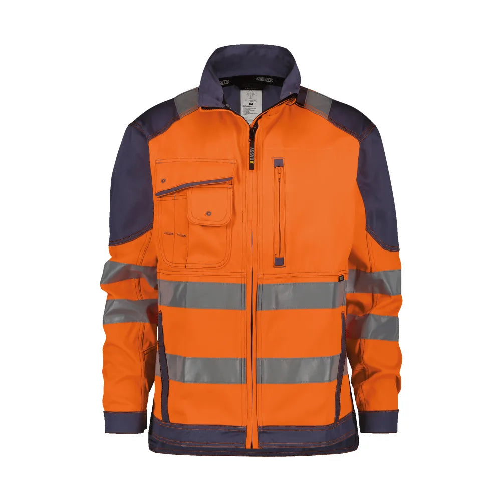 Dassy Orlando Hogezichtbaarheidsvest 290 G/M² Fluo-Oranje Marineblauw
