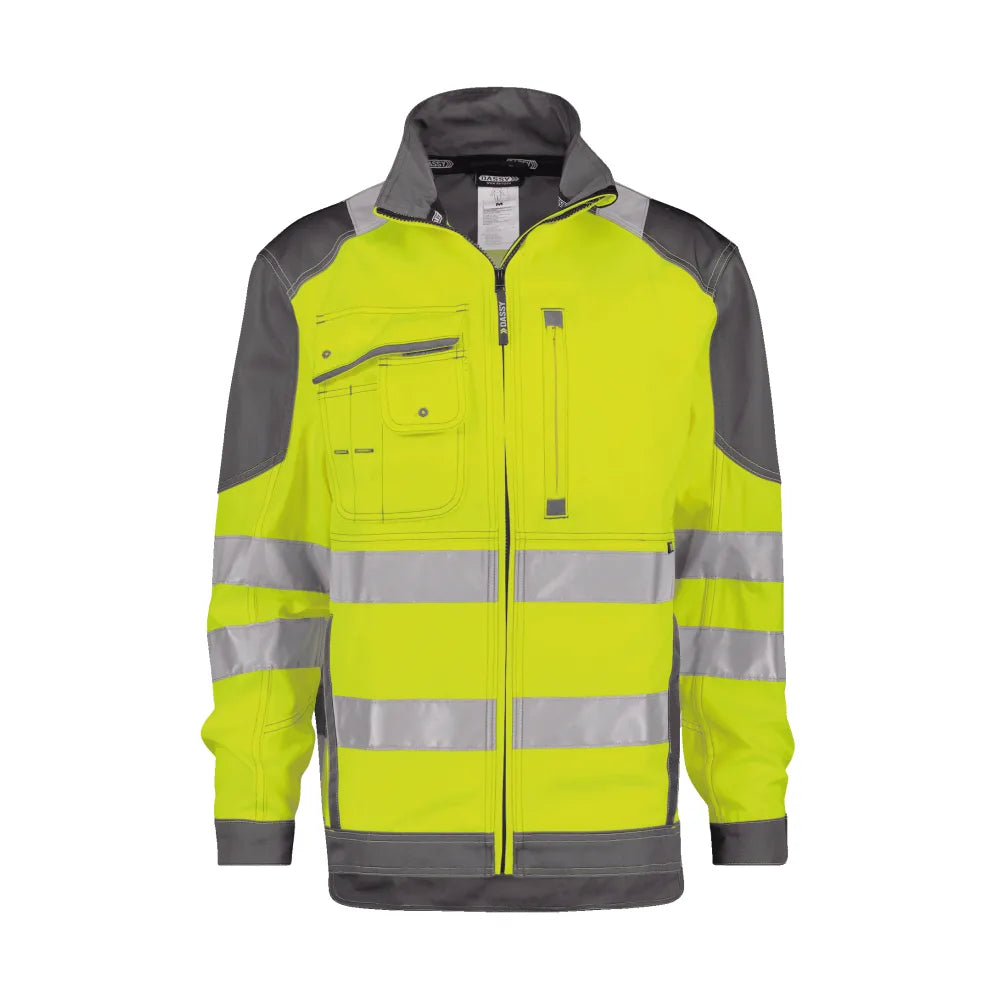 Dassy Orlando Hogezichtbaarheidsvest 290 G/M² Fluogeel Cementgrijs