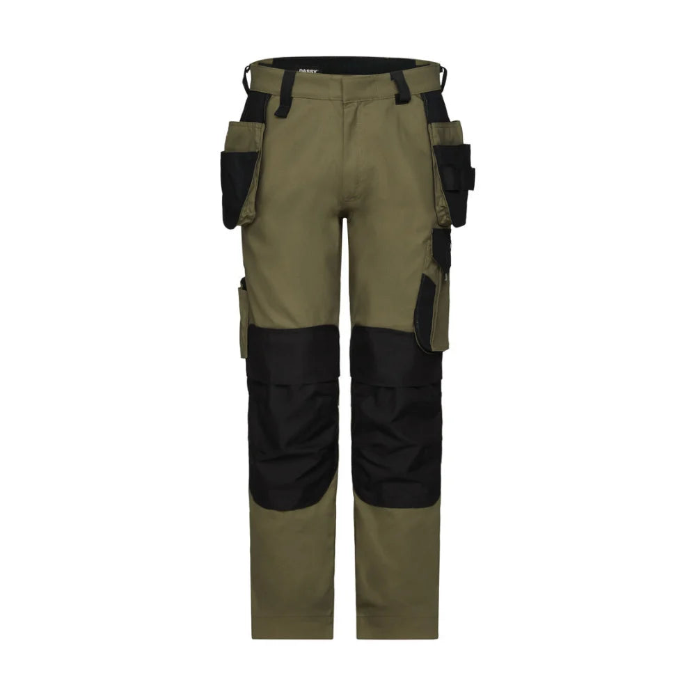 Dassy Rossi Flex Holsterzakkenbroek Met Stretch En Kniezakken 250 G/M² Kakigroen Zwart