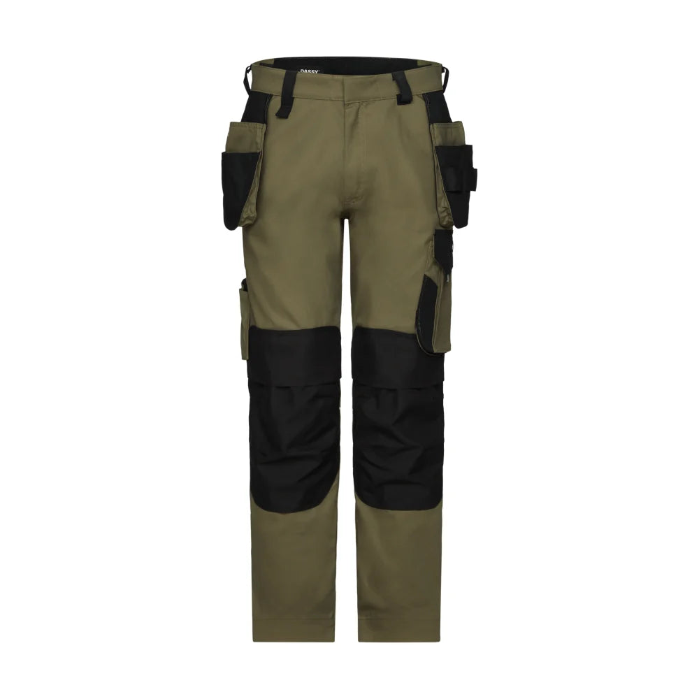 Dassy Rossi Holsterzakkenbroek Met Kniezakken 245 G/M² Kakigroen Zwart
