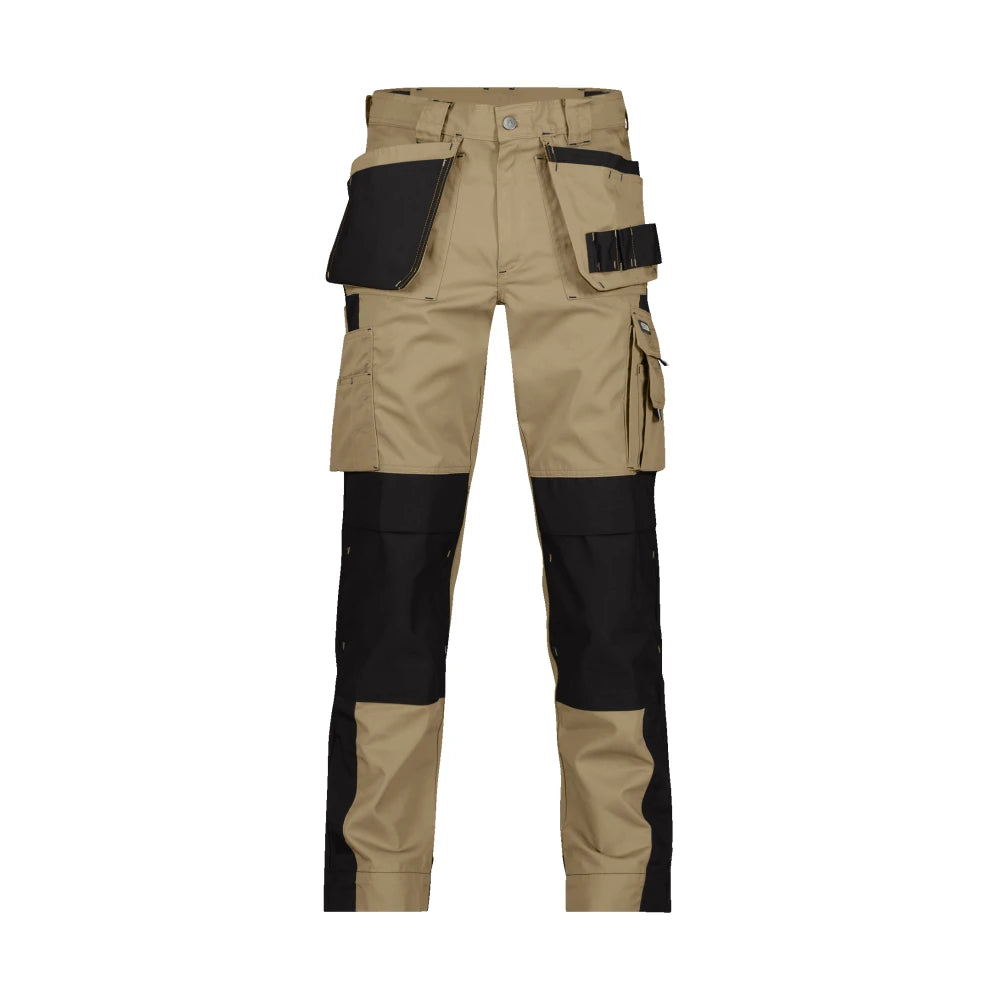 Dassy Seattle Tweekleurige Holsterzakkenbroek Met Kniezakken 245 G/M² Beige Zwart