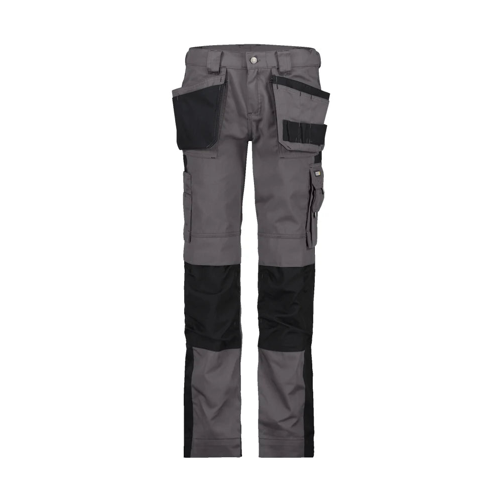 Dassy Seattle Women Tweekleurige Holsterzakkenbroek Met Kniezakken Voor Dames 245 G/M² Cementgrijs Zwart