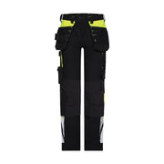 Dassy Shanghai Holsterzakkenbroek Met Stretch En Kniezakken 245 G/M² Zwart Fluogeel