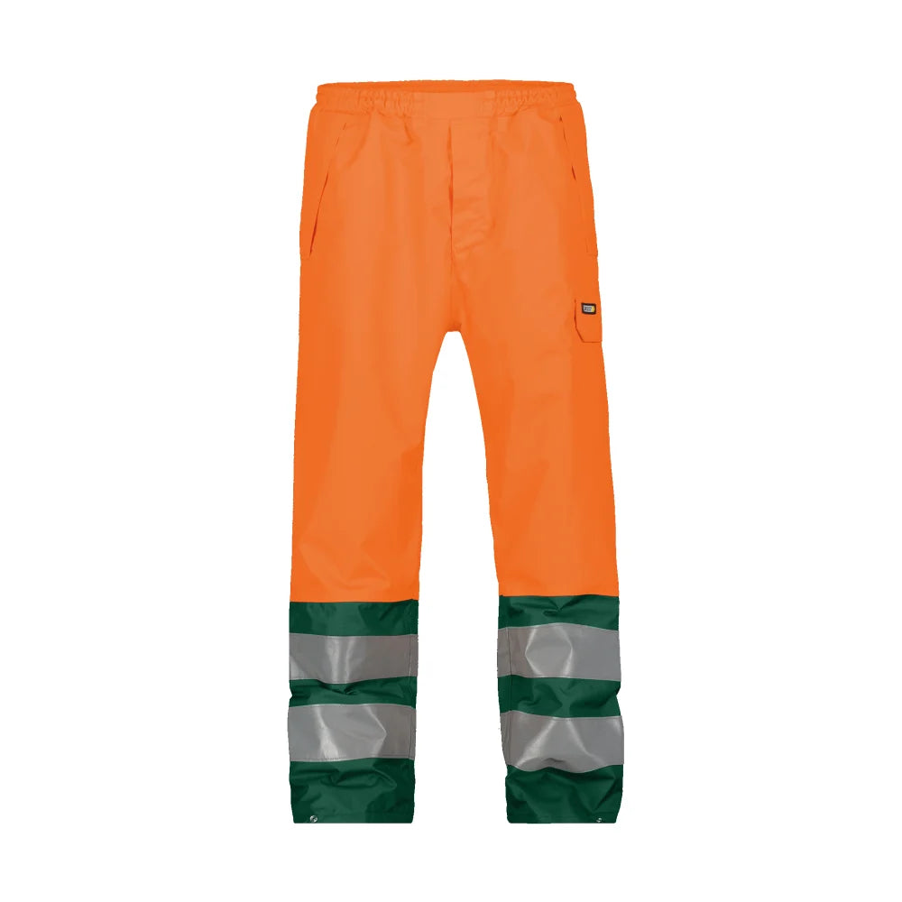 Dassy Sola Hogezichtbaarheidsregenbroek 200 G/M² Fluo-Oranje Flessengroen