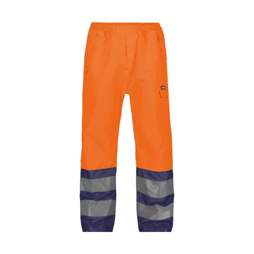 Dassy Sola Hogezichtbaarheidsregenbroek 200 G/M² Fluo-Oranje Marineblauw