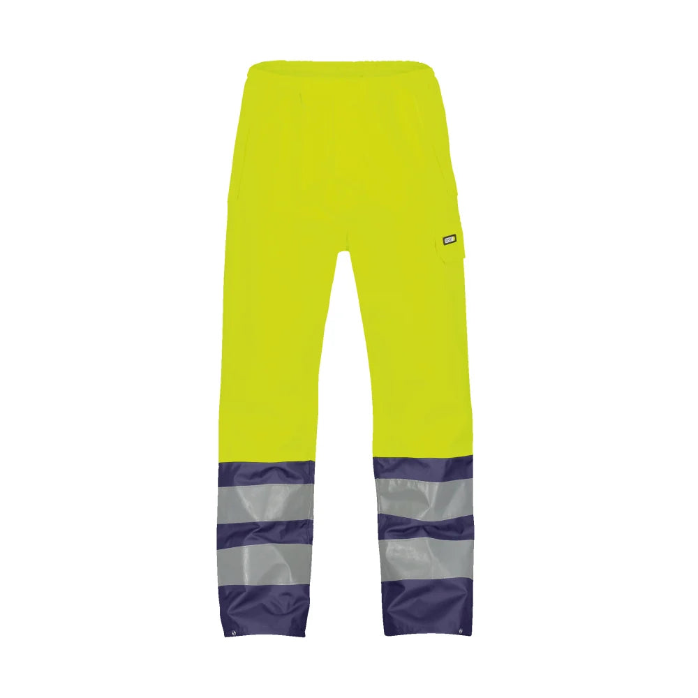 Dassy Sola Hogezichtbaarheidsregenbroek 200 G/M² Fluogeel Marineblauw
