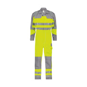 Dassy Spencer Multinorm Hogezichtbaarheidsoverall Met Kniezakken 330 G/M² Fluogeel Grafietgrijs