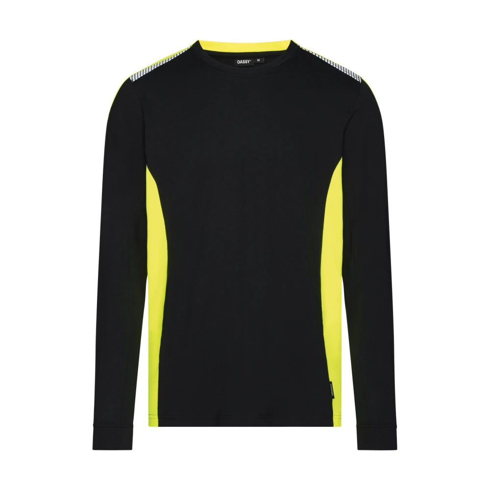 Dassy Tacoma T-Shirt Met Lange Mouwen 180 G/M² Zwart Fluogeel