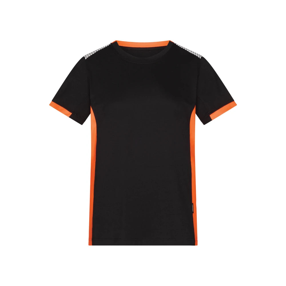 Dassy Tampico Women T-Shirt Voor Dames 180 G/M² Zwart Fluo-Oranje