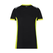 Dassy Tampico Women T-Shirt Voor Dames 180 G/M² Zwart Fluogeel