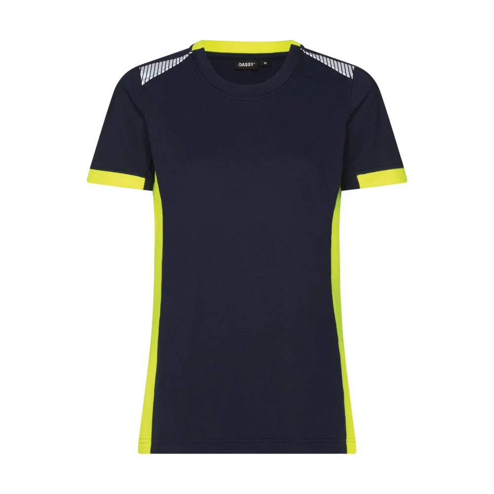 Dassy Tampico Women T-Shirt Voor Dames 180 G/M² Nachtblauw Fluogeel