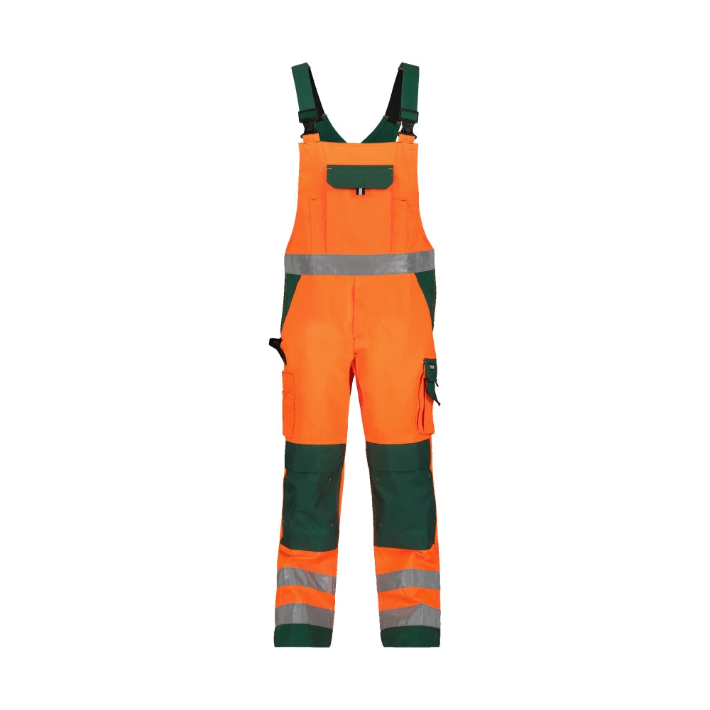 Dassy Toulouse Hogezichtbaarheidsbretelbroek Met Kniezakken 290 G/M² Fluo-Oranje Flessengroen