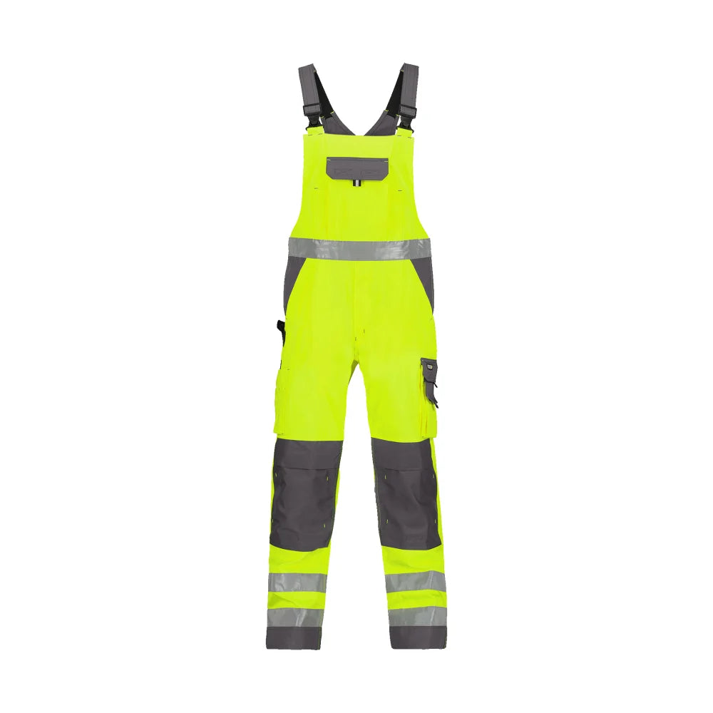Dassy Toulouse Hogezichtbaarheidsbretelbroek Met Kniezakken 290 G/M² Fluogeel Cementgrijs