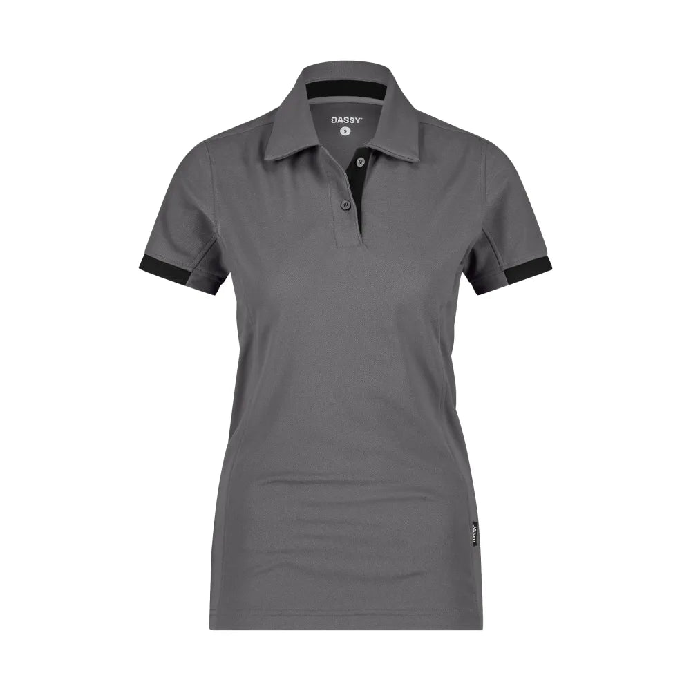 Dassy Traxion Next Women Polo Voor Dames 215 G/M² Antracietgrijs Zwart