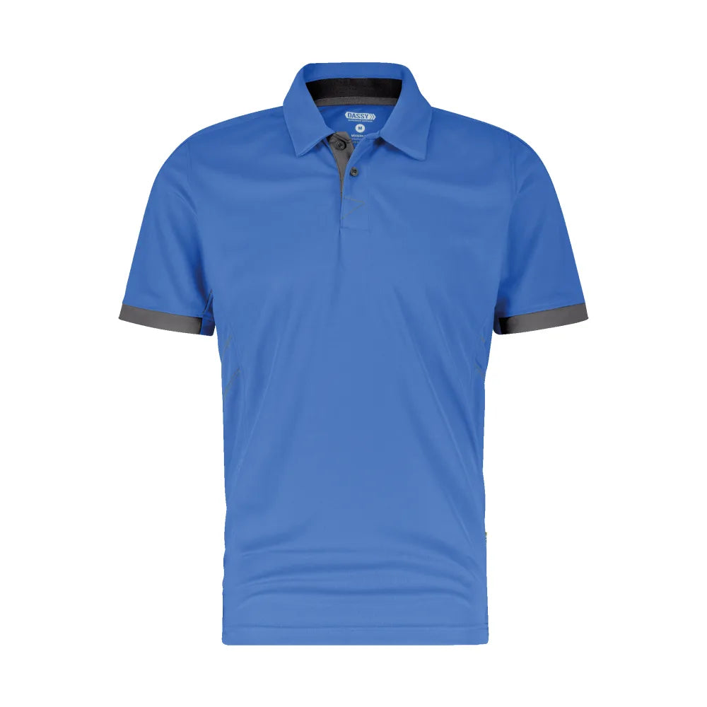 Dassy Traxion Polo 215 G/M² Azuurblauw Antracietgrijs