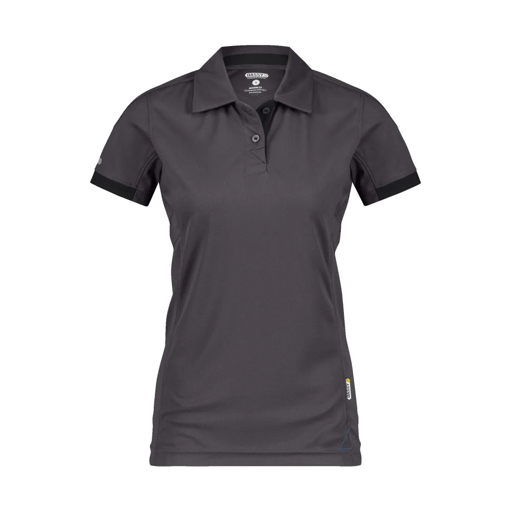 Dassy Traxion Women Polo Voor Dames 215 G/M² Antracietgrijs Zwart