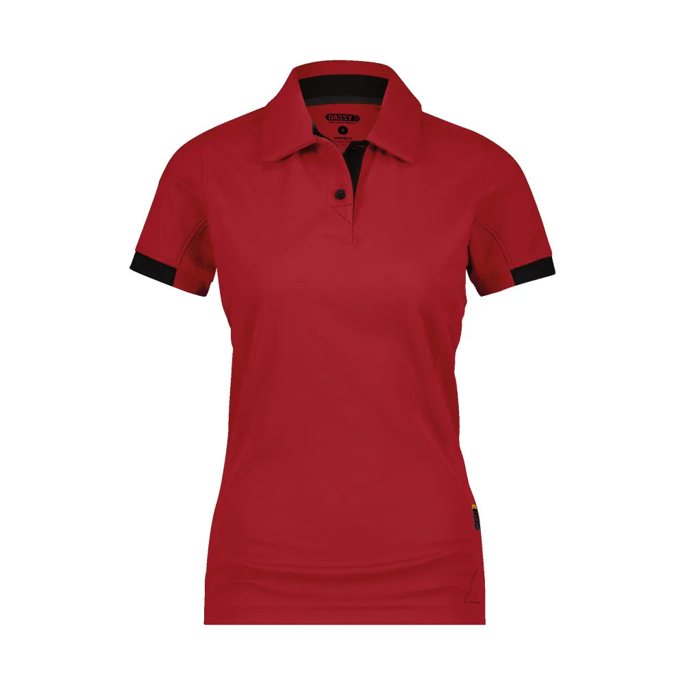 Dassy Traxion Women Polo Voor Dames 215 G/M² Rood Zwart