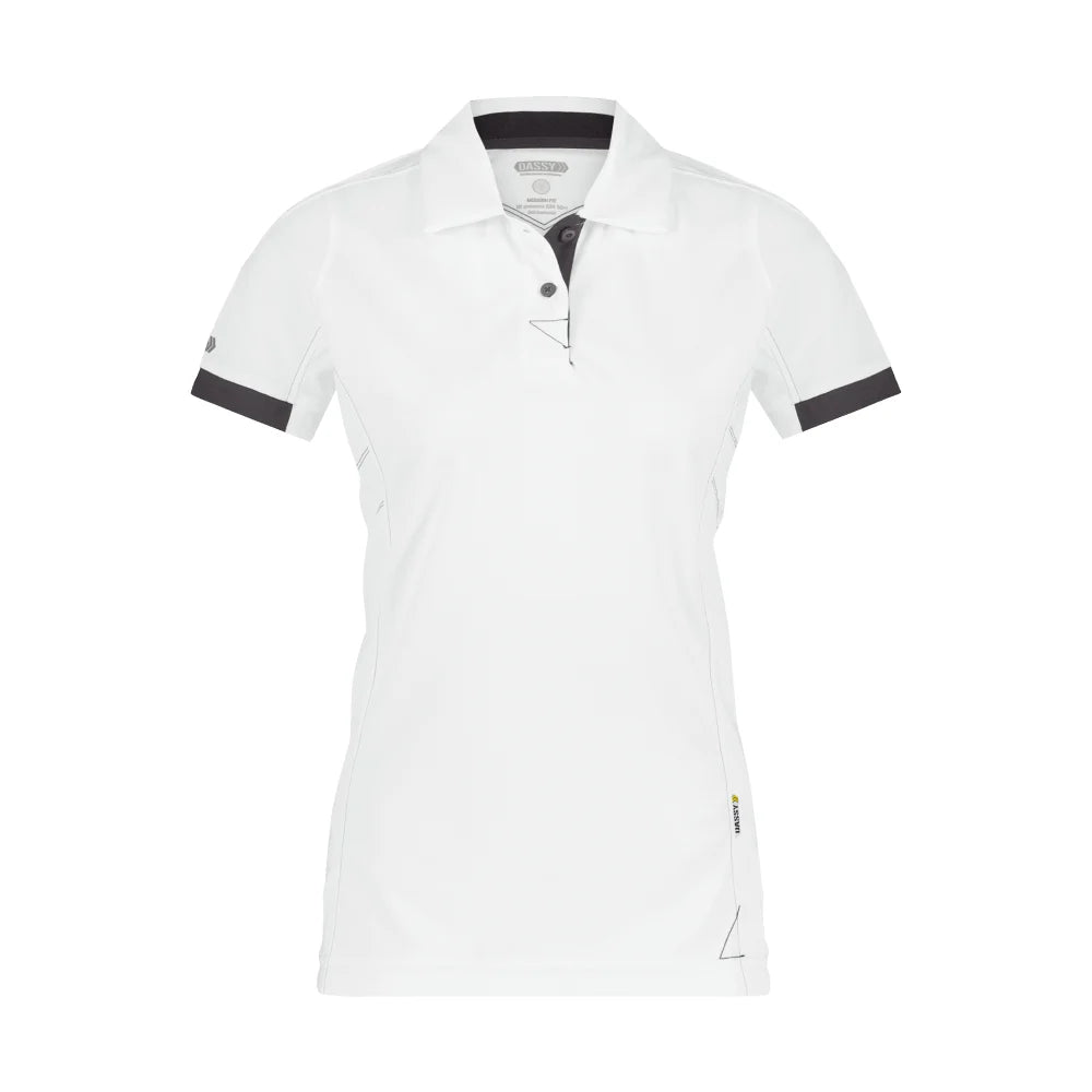 Dassy Traxion Women Polo Voor Dames 215 G/M² Wit Antracietgrijs