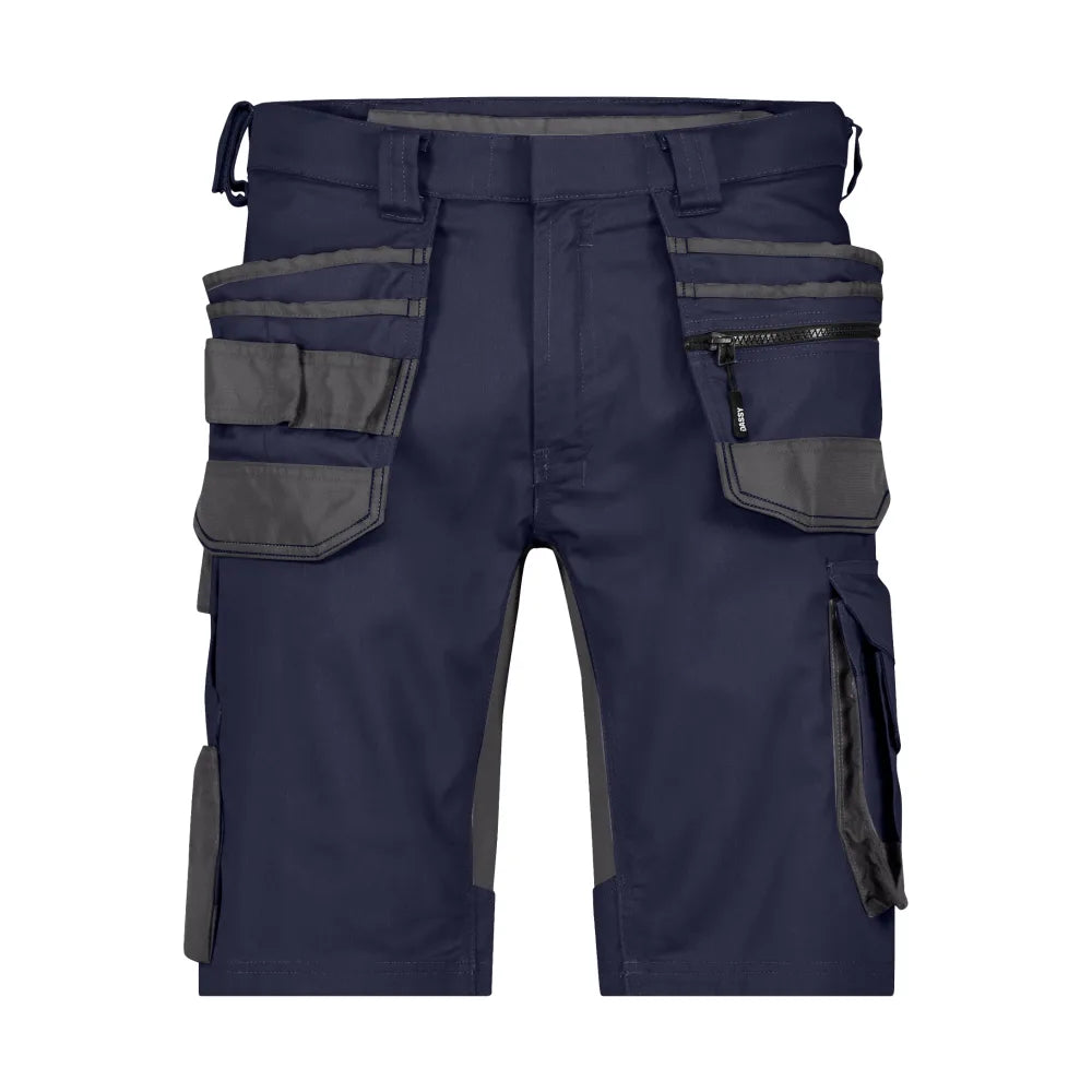 Dassy Trix Next Holsterzakkenshort Met Stretch 245 G/M² Nachtblauw Antracietgrijs
