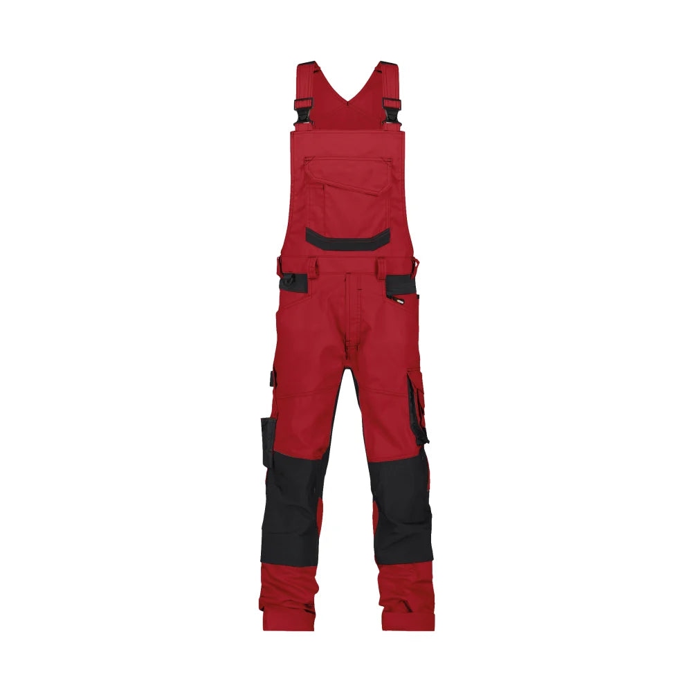 Dassy Tronix Bretelbroek Met Stretch En Kniezakken 245 G/M² Rood Zwart