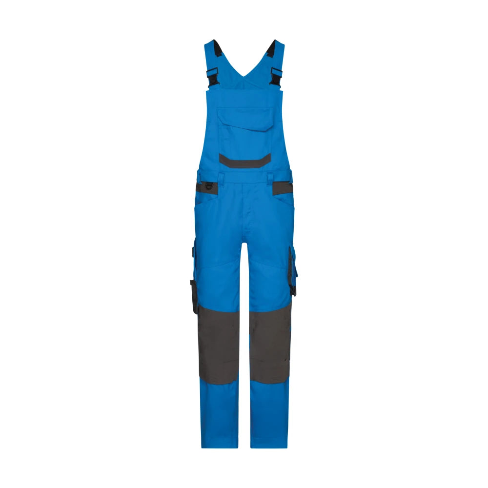 Dassy Tronix Next Bretelbroek Met Stretch En Kniezakken 245 G/M² Azuurblauw Antracietgrijs