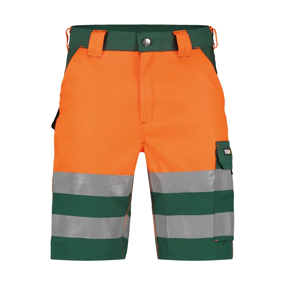 Dassy Venna Hogezichtbaarheidsshort 245 G/M² Flessengroen Fluo-Oranje
