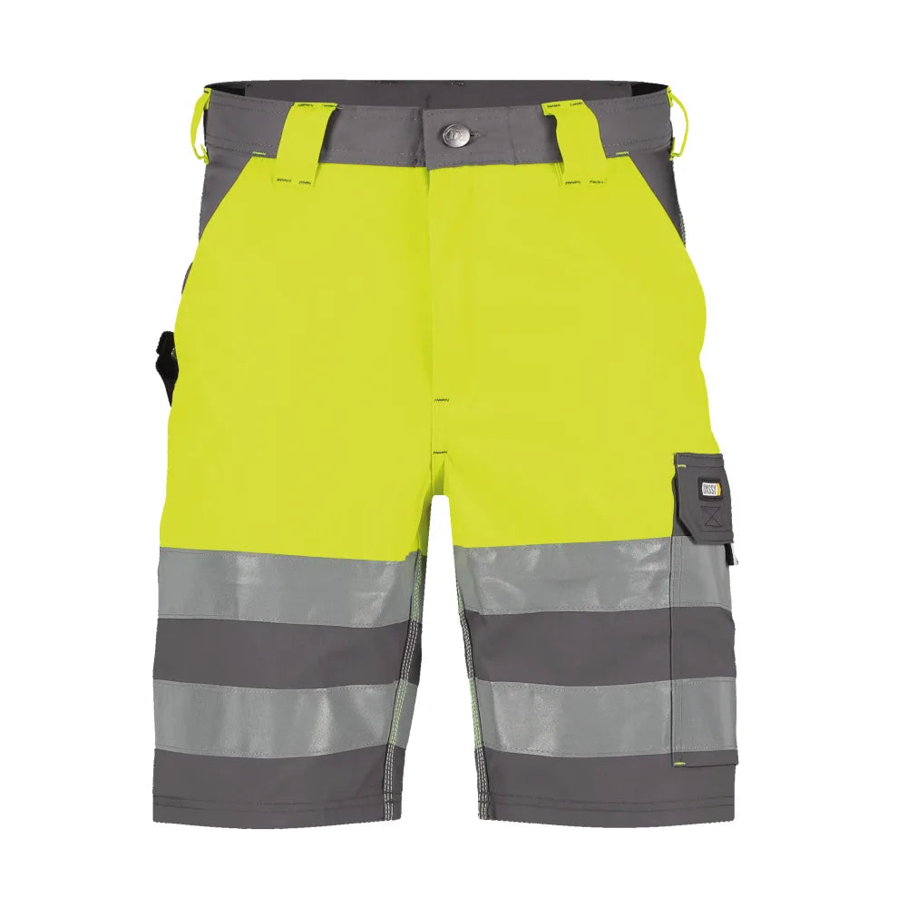 Dassy Venna Hogezichtbaarheidsshort 245 G/M² Cementgrijs Fluogeel